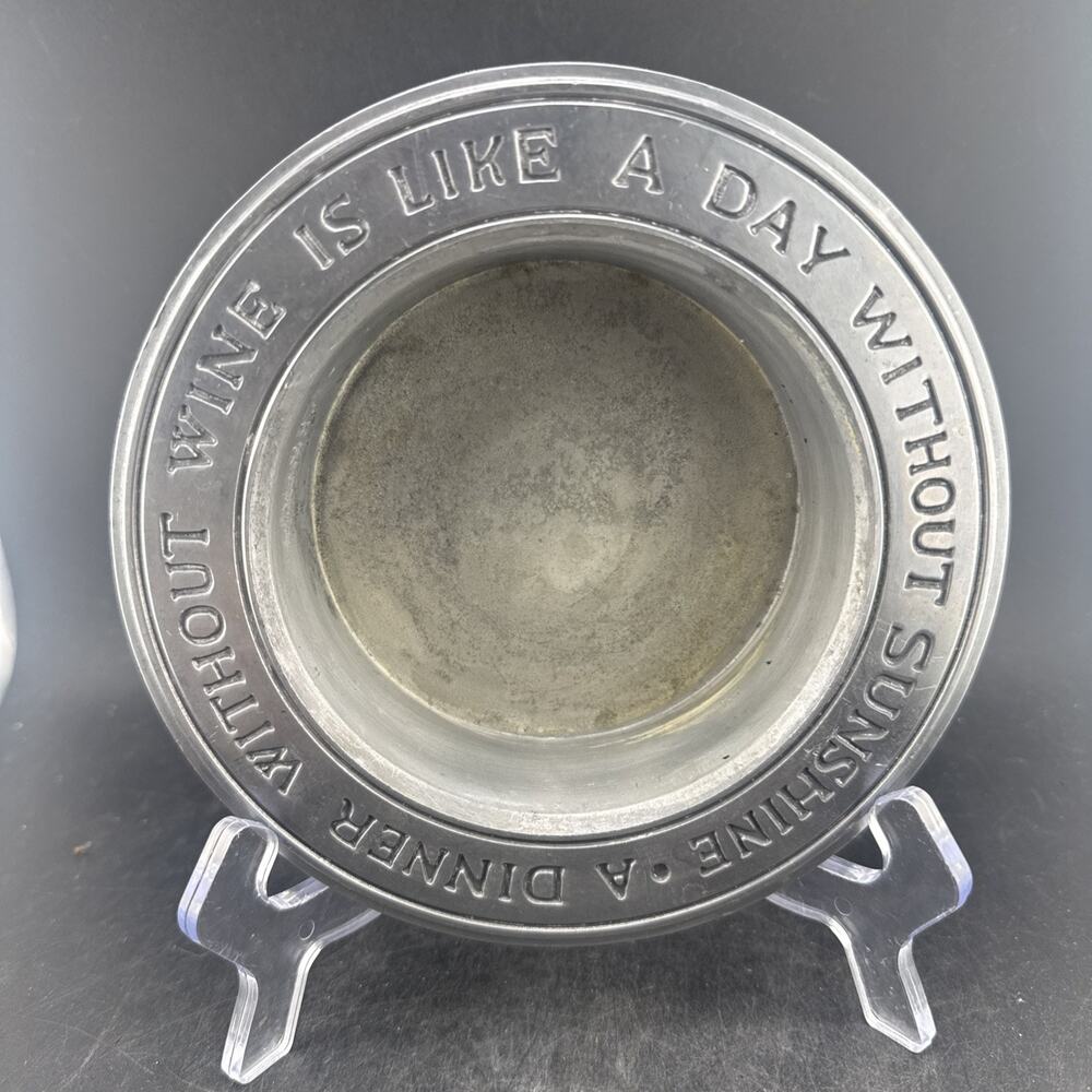 Vintage Duratale by Leonard Pewter Alloy Wine Bottle Coaster Holder Sunshine